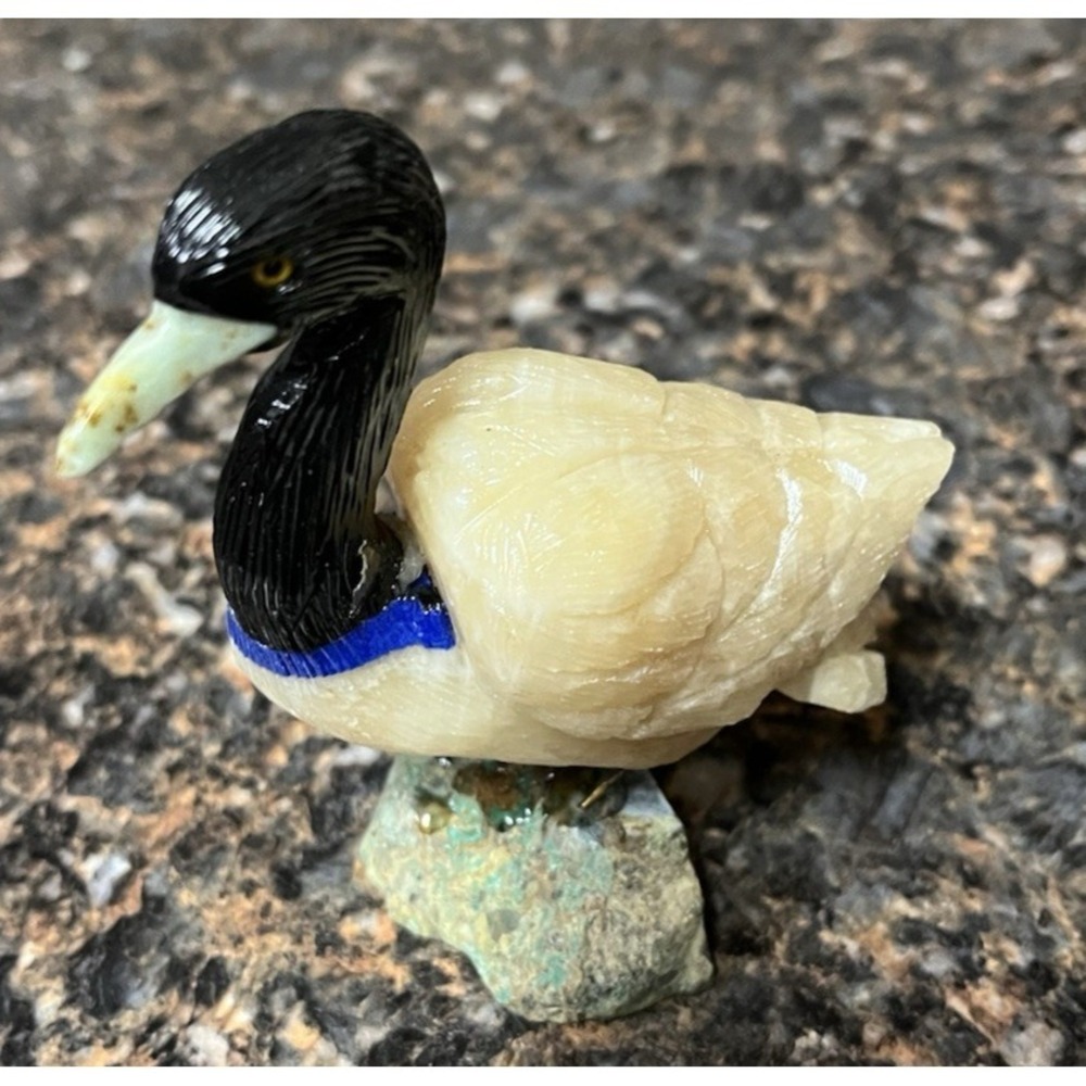 Peruvian Peru Goose Stone Rock Figurine Hand Carved Mineral Art‎ Statue Wildlife